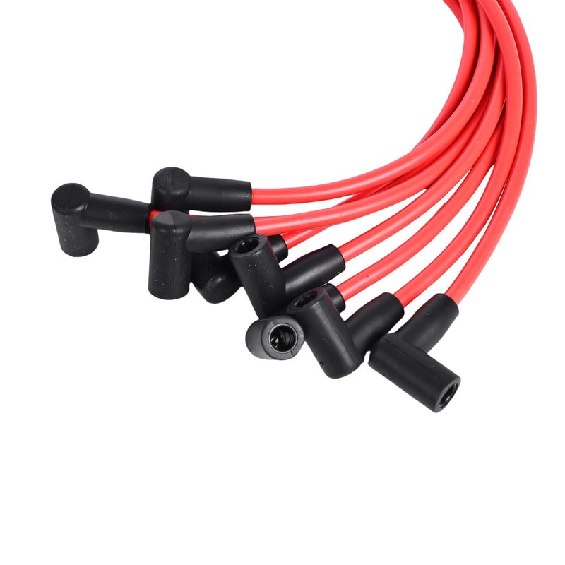 RLP Silicone Spark Plug Wires Set 8.0mm Red Replacement for Chevy GMC Small Block SBC HEI Distributor Valve Cover Wires 265 267 283 302 305 307 327 350 400 - Image 2